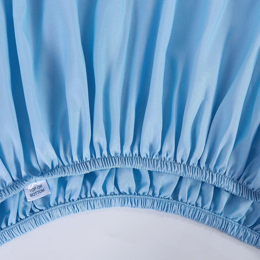 Mainstays Basic Value Microfiber Bed Sheet Set, Light Blue, Queen, 4 Piece