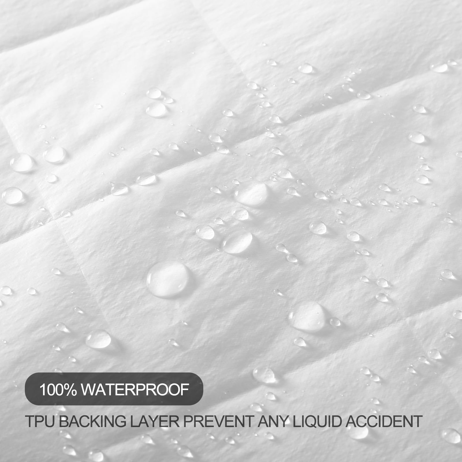 JPHOME Queen Size Quilted Fitted Mattress Pad Cover, 100% Waterproof Mattress Protector, Deep Pocket Fitted 8" - 21", Breathable & Noiseless, Soft and Comfortable (60" x 80", White)