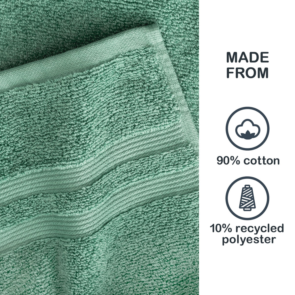 Mainstays Performance Cotton Bath Towel, Super Soft Quick Dry Fade Resistant, Solid Green