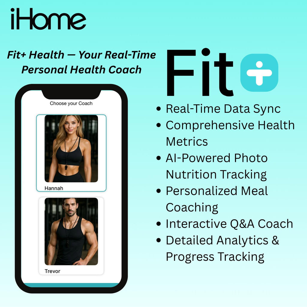 iHome Smart Bluetooth Digital Battery Powered Bathroom Scale, Body Weight & BMI Weighing 397 lbs with Fit+ Personal Coach App, FSA and HSA Eligible, Black