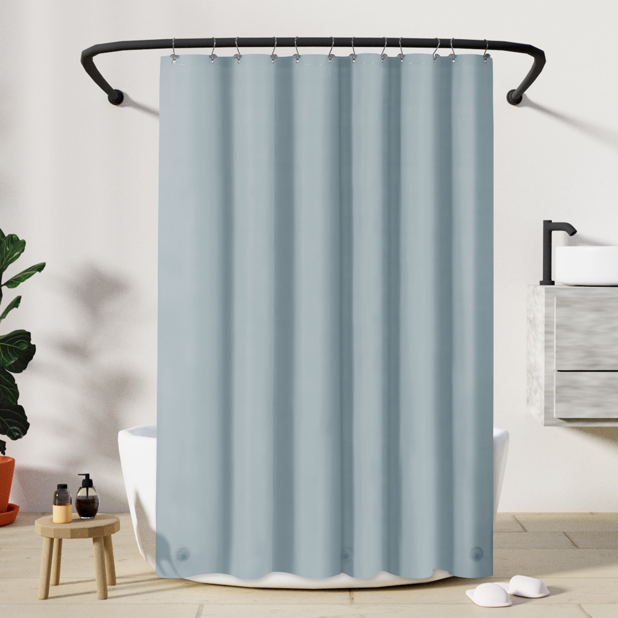 Barossa Design PEVA Clear Plastic Shower Curtain Liner Lightweight with 3 Magnets, Waterproof -72" x 72"