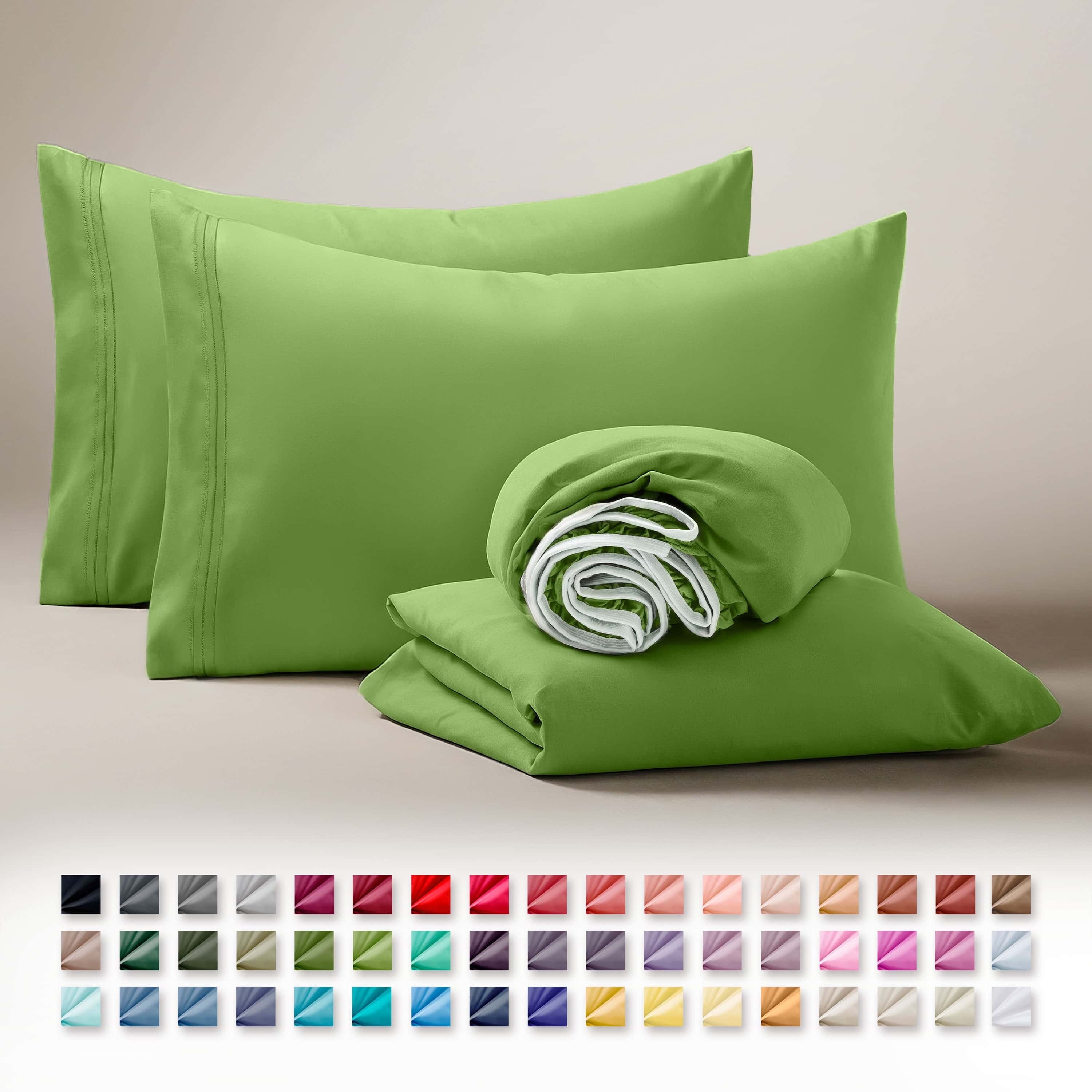 Clara Clark Queen Sheets Set, 1800 Series 4 Piece Deep Pocket Sheets, 100% Soft Microfiber Bed Sheets Set, Gray