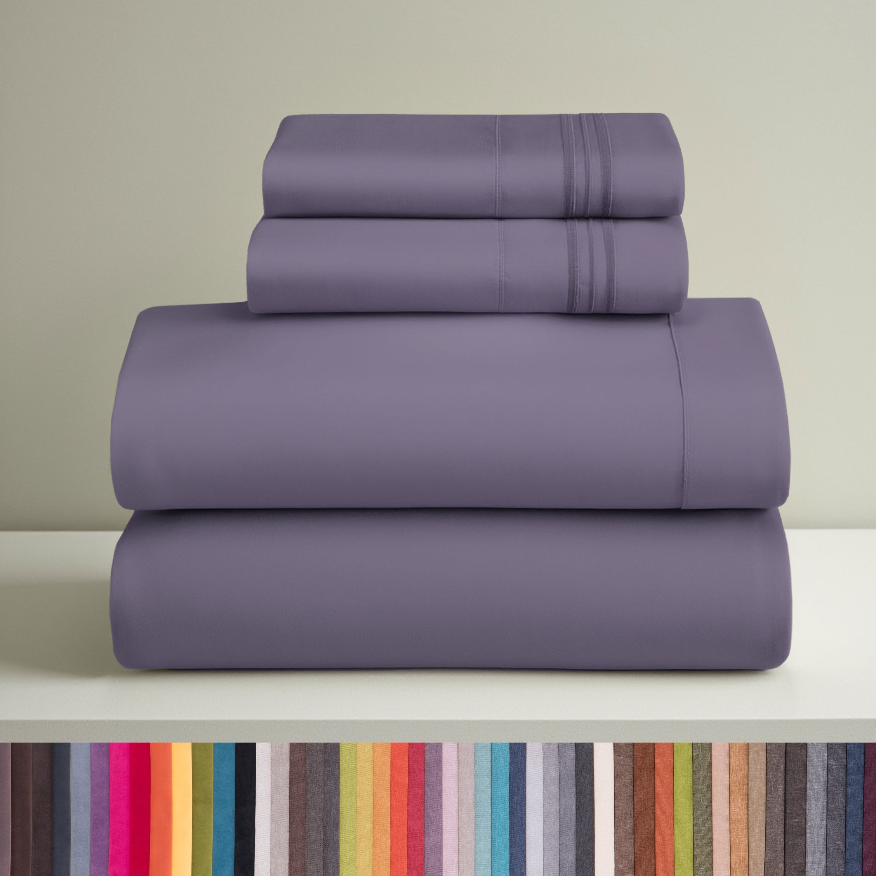 Clara Clark Queen Sheets Set, 1800 Series 4 Piece Deep Pocket Sheets, 100% Soft Microfiber Bed Sheets Set, Gray