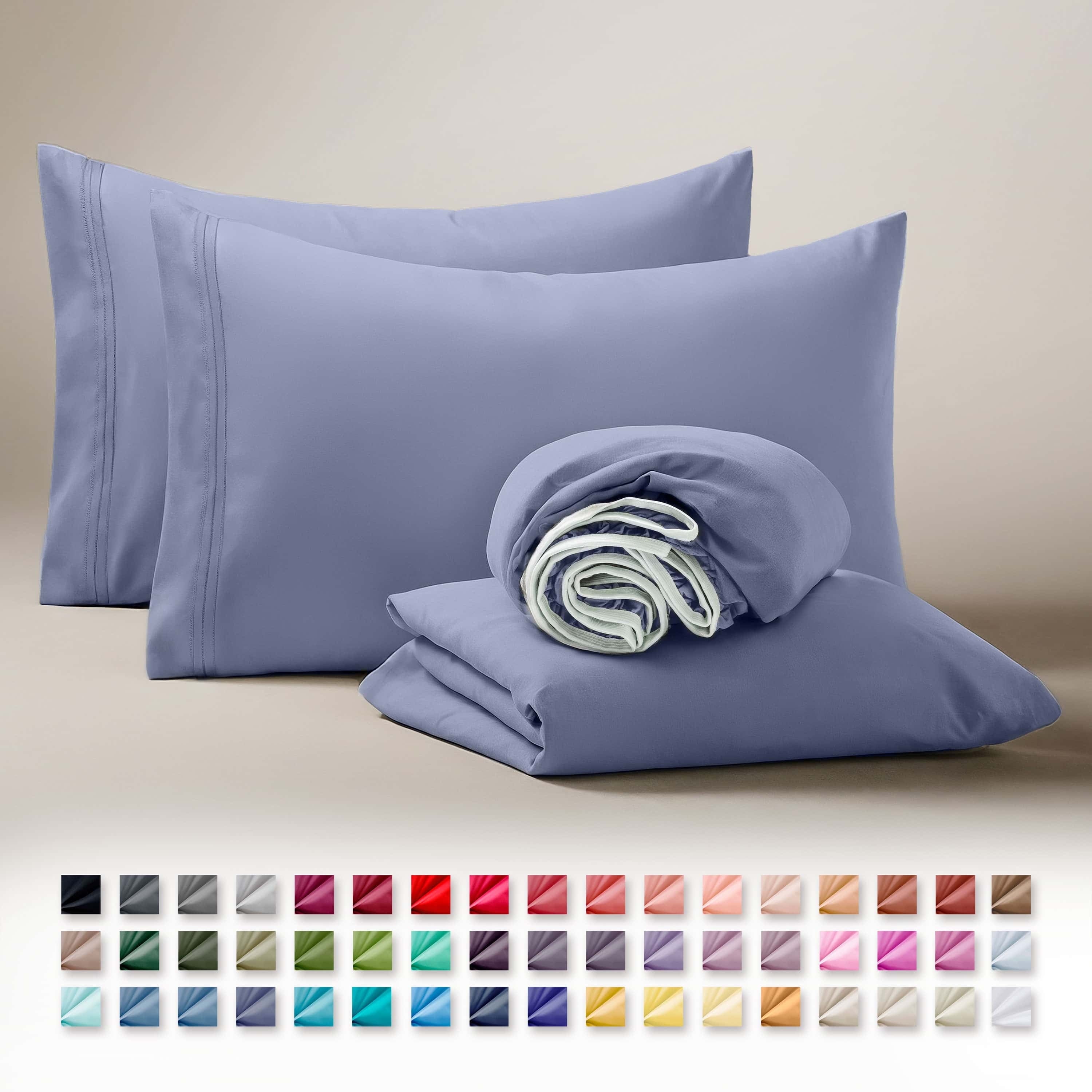 Clara Clark Queen Sheets Set, 1800 Series 4 Piece Deep Pocket Sheets, 100% Soft Microfiber Bed Sheets Set, Gray