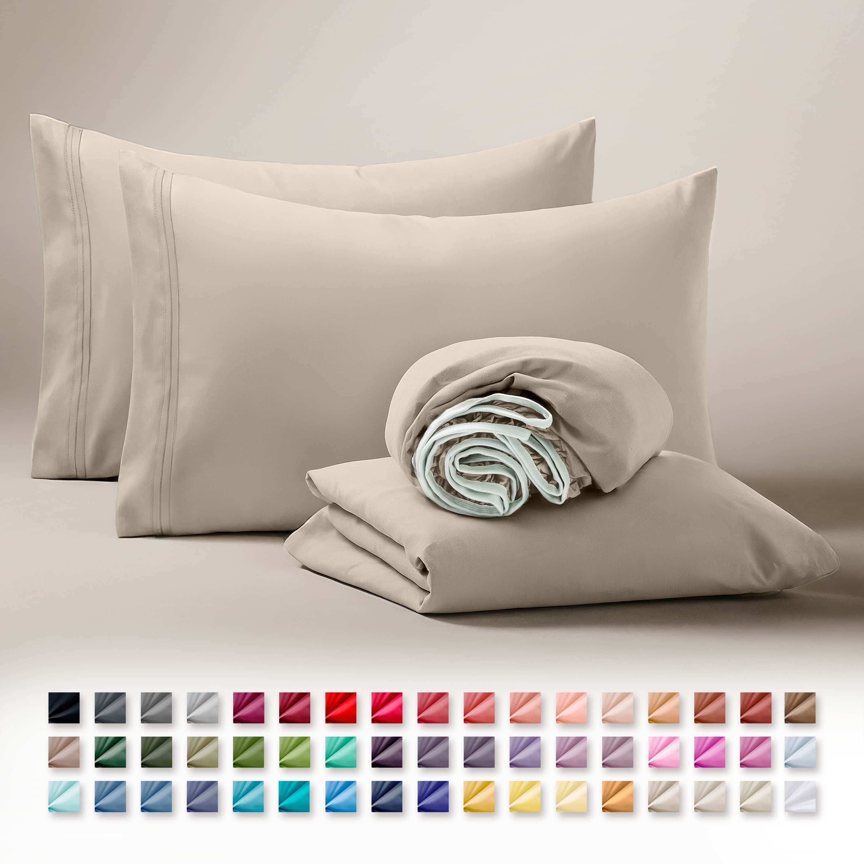 Clara Clark Queen Sheets Set, 1800 Series 4 Piece Deep Pocket Sheets, 100% Soft Microfiber Bed Sheets Set, Gray