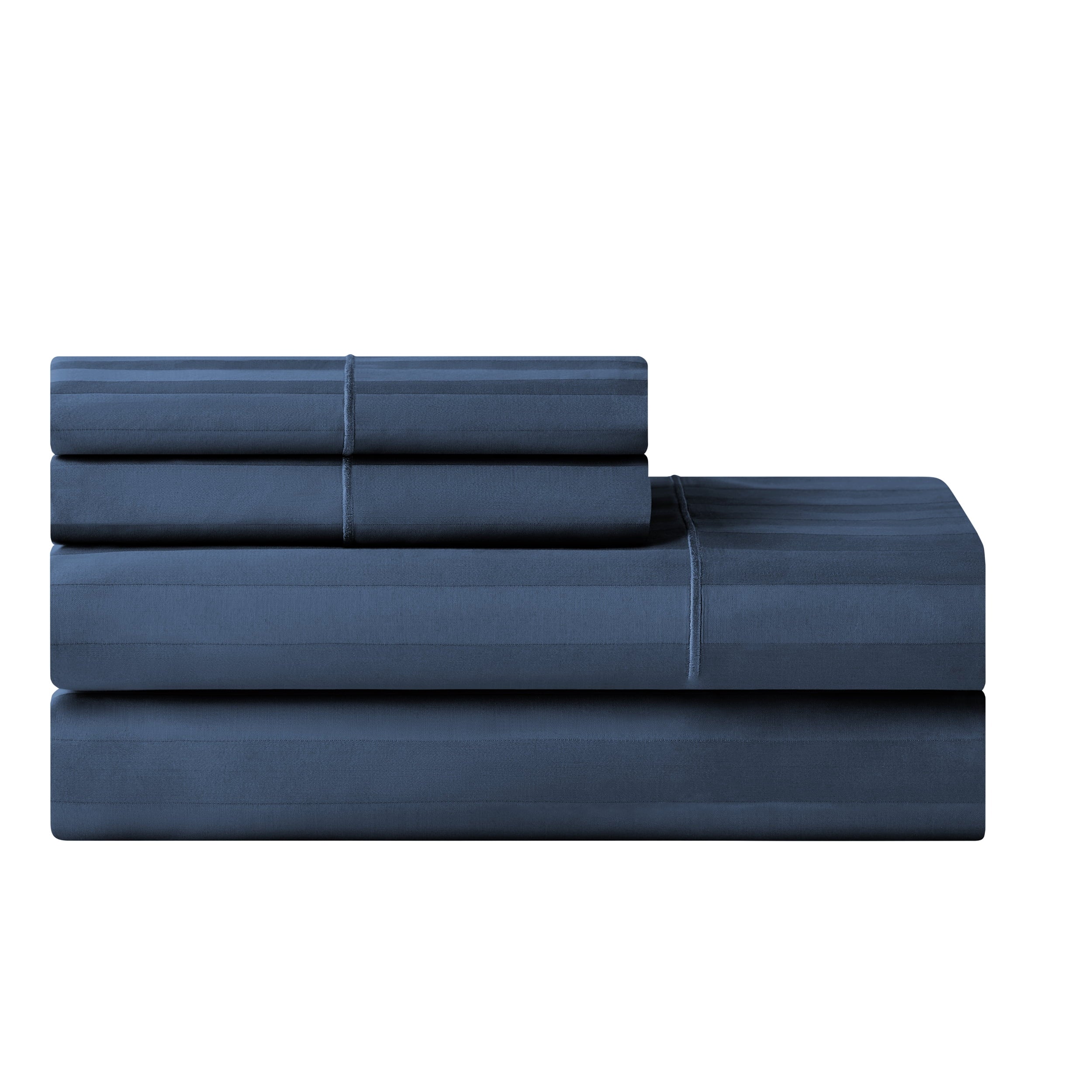 Hotel Style 4-Piece 600 Thread Count Blue Egyptian Cotton Adult Bed Sheet Set, Queen - Deep Pocket