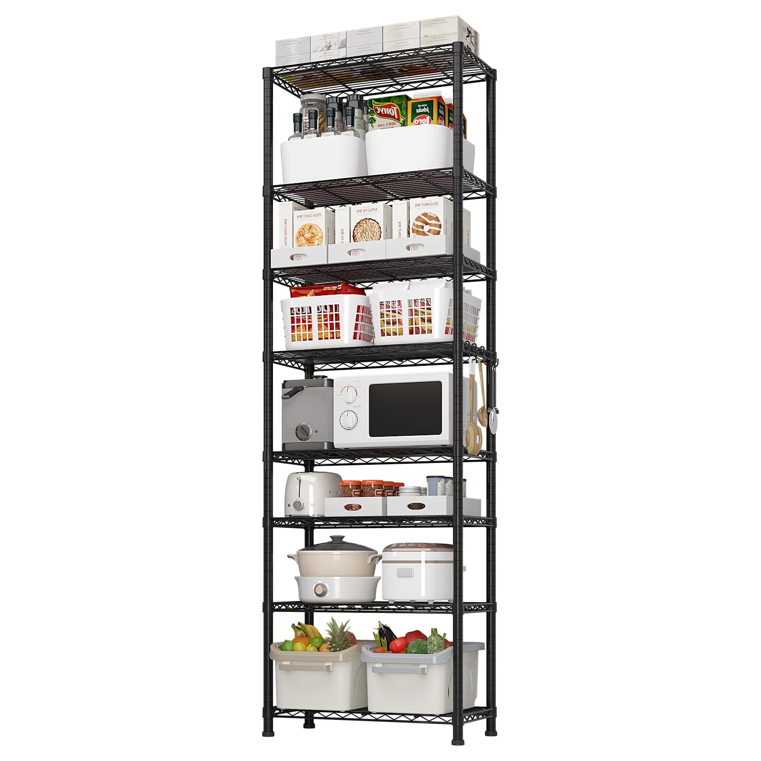 Ktaxon 5-Tier Wire Shelving Unit, Steel Storage Rack for Garage Office Kitchen Silver, 30" W x 14" D x 60" H