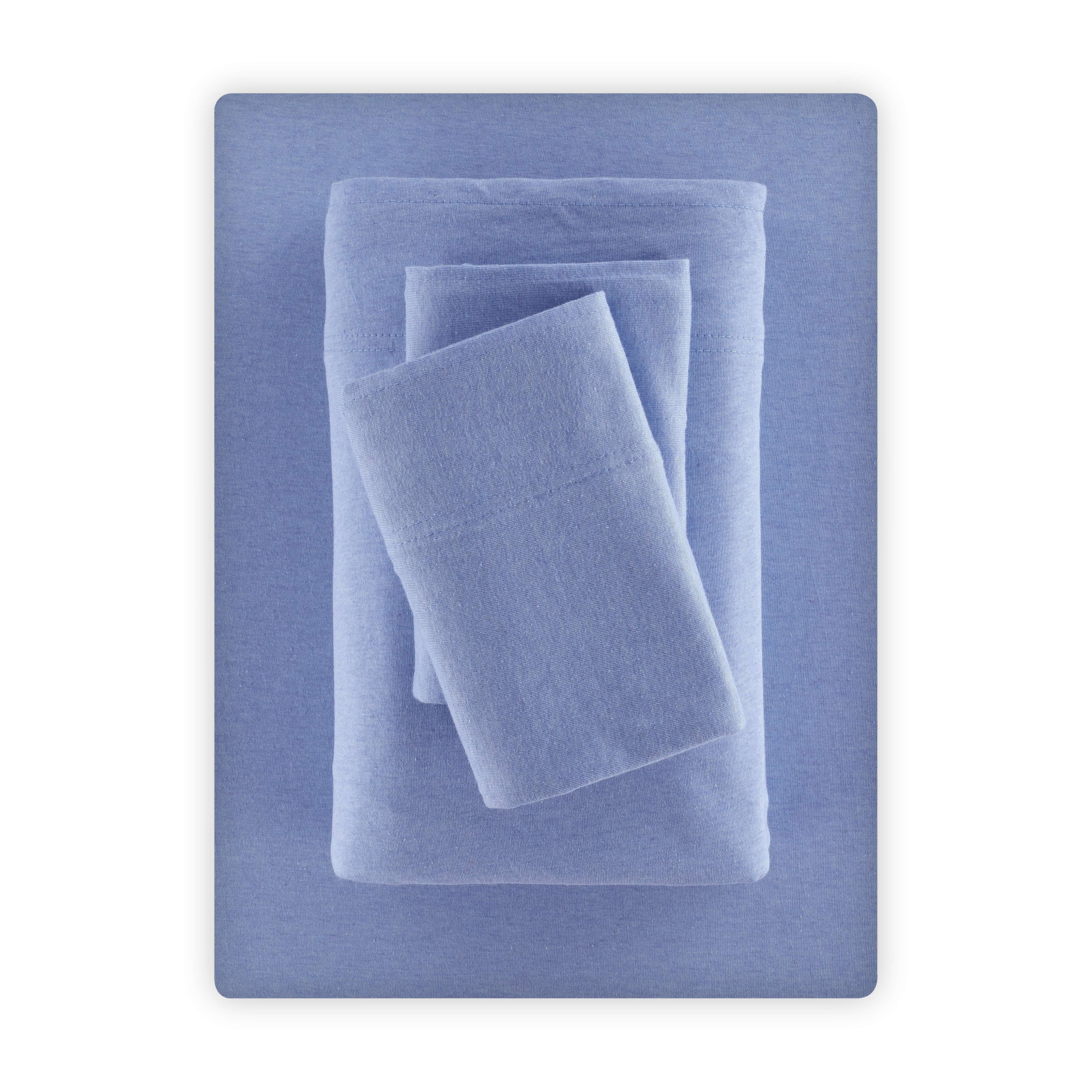 Mainstays Cotton Rich Extra Soft Jersey Bed Sheet Set, Queen, Charcoal, 4 Pieces