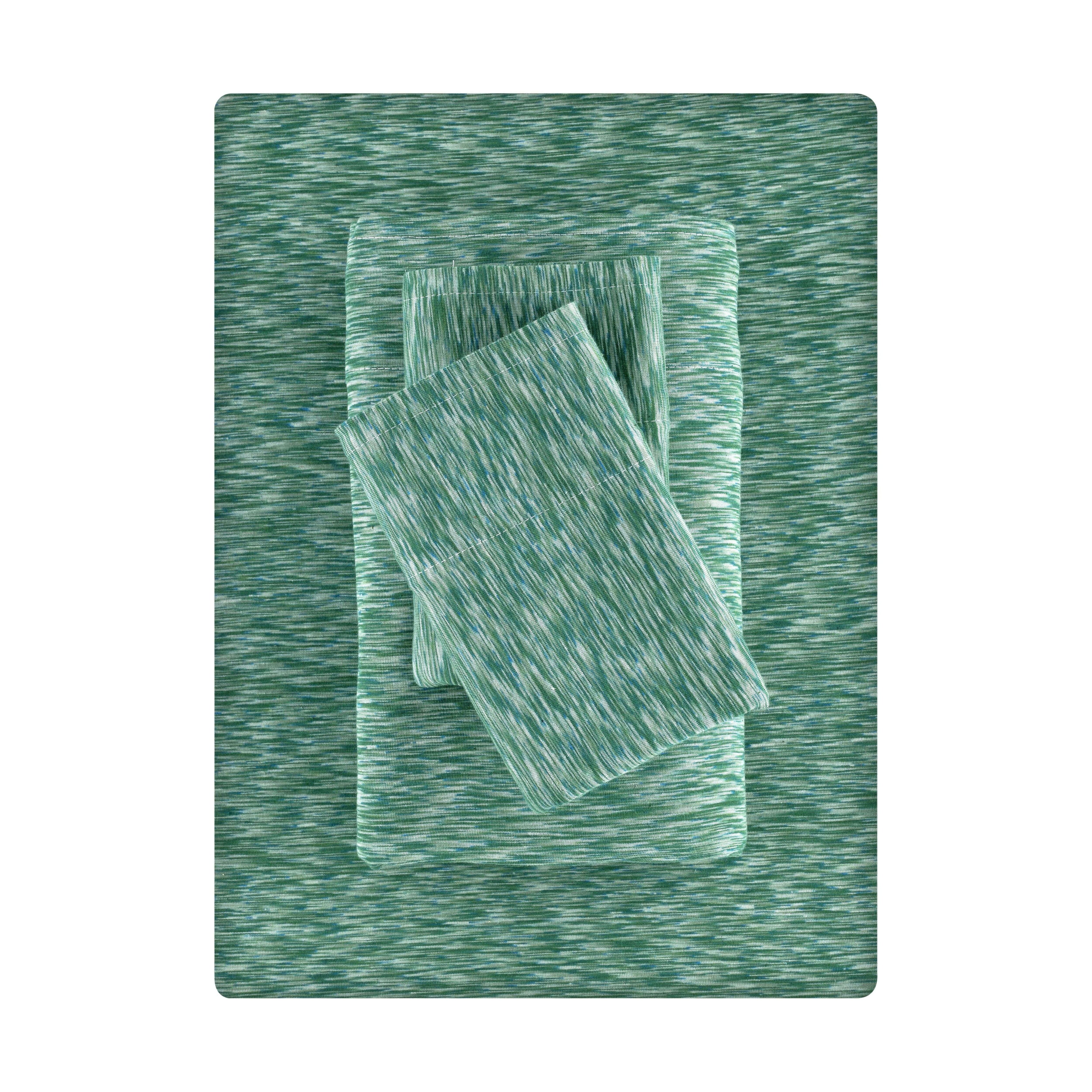 Mainstays Cotton Rich Extra Soft Jersey Bed Sheet Set, Queen, Charcoal, 4 Pieces