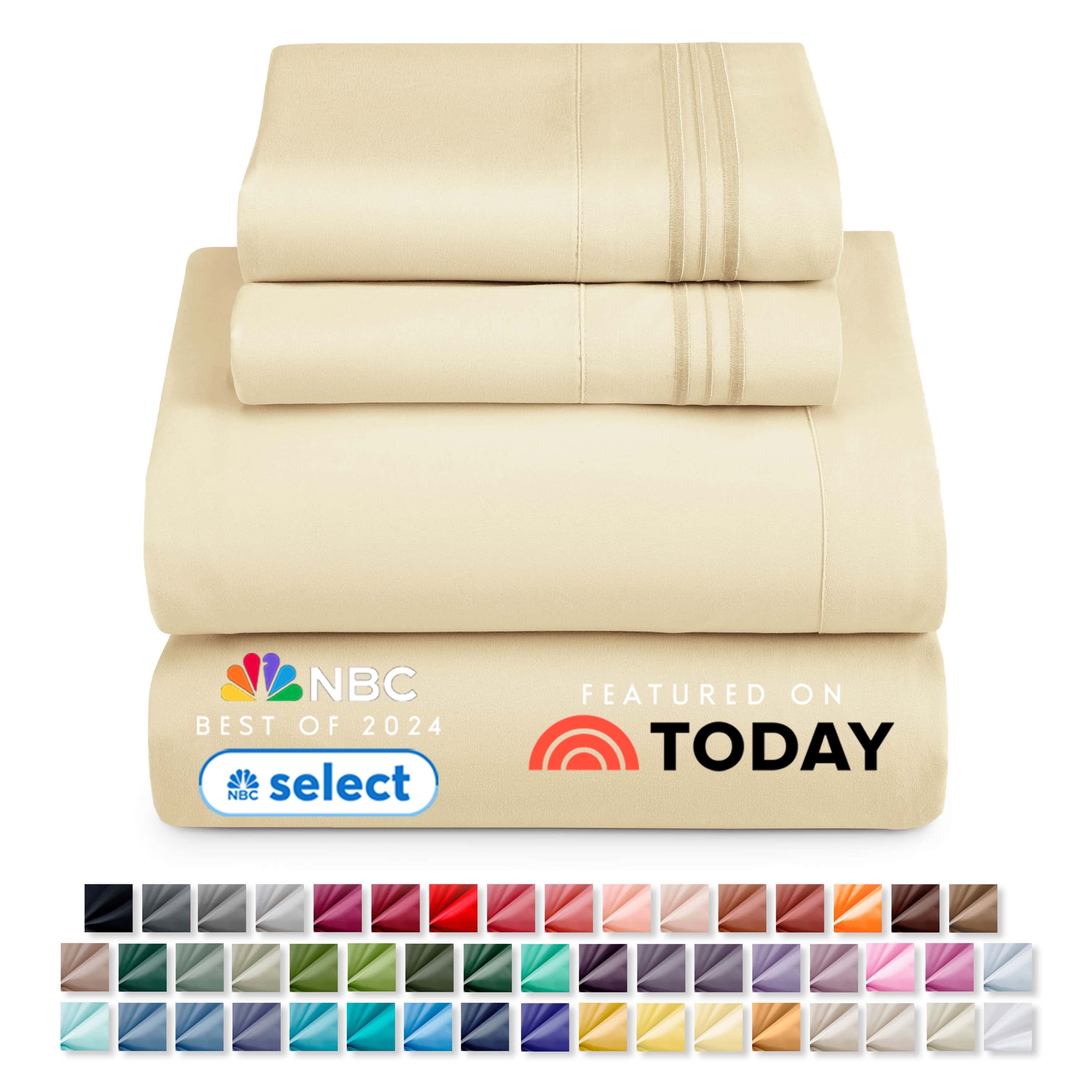 Nestl Queen Sheets Set, 1800 Series 4 Piece Sheets Queen Sheets Set, Luxury Soft Microfiber Queen Size Gray Bed Sheets Set, Gray