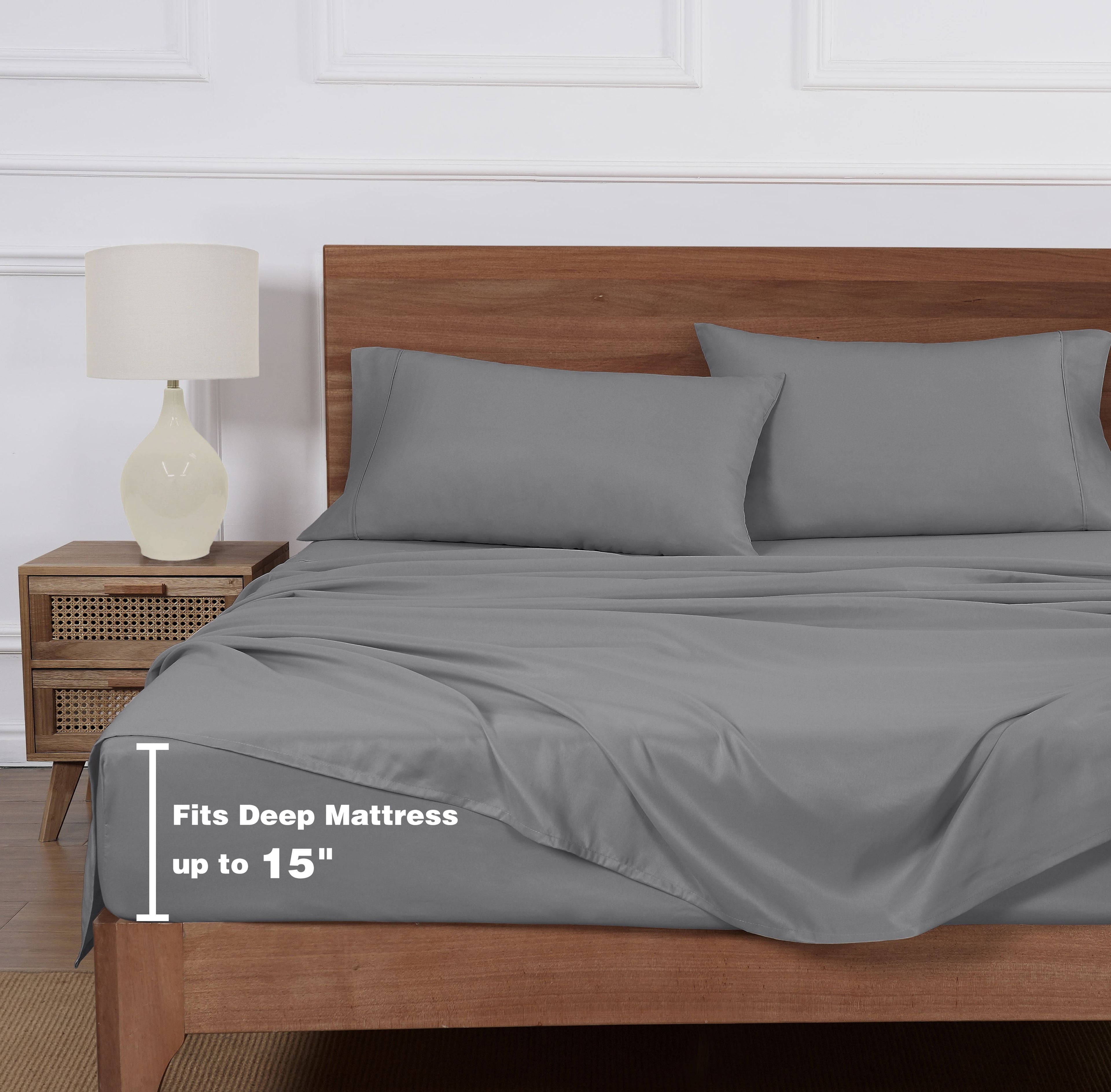 Mainstays Super Soft Brushed Microfiber Bed Sheet Set, Arctic White, Queen, 4 Piece