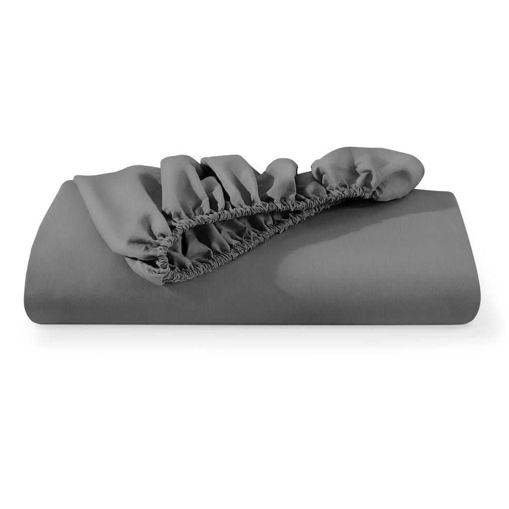 Bare Home Luxury 1800 Collection Fitted Sheet, Ultra-Soft, Deep Pocket, Queen, Gray